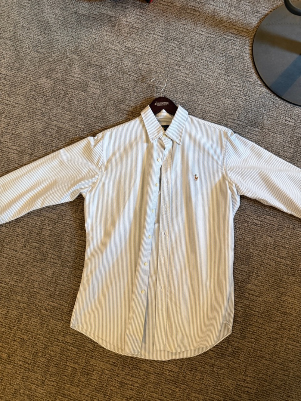 Men's Long Sleeve Button-Down Shirt - Light Blue Stripe